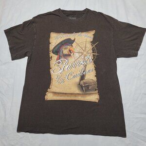 Parrots of the Caribbean Humorous Graphic Cotton T Shirt Pirate's Treasure Large